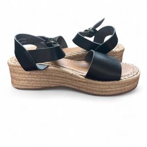 Black Espadrille Platform Sandals